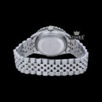 Diamond Bezel Green Roman Dial Full Iced Out Moissanite Watch Caseback View