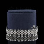 Diamond Bezel Yellow Dial Stick Markers Fully Iced Out Moissanite Watch Bracelet View