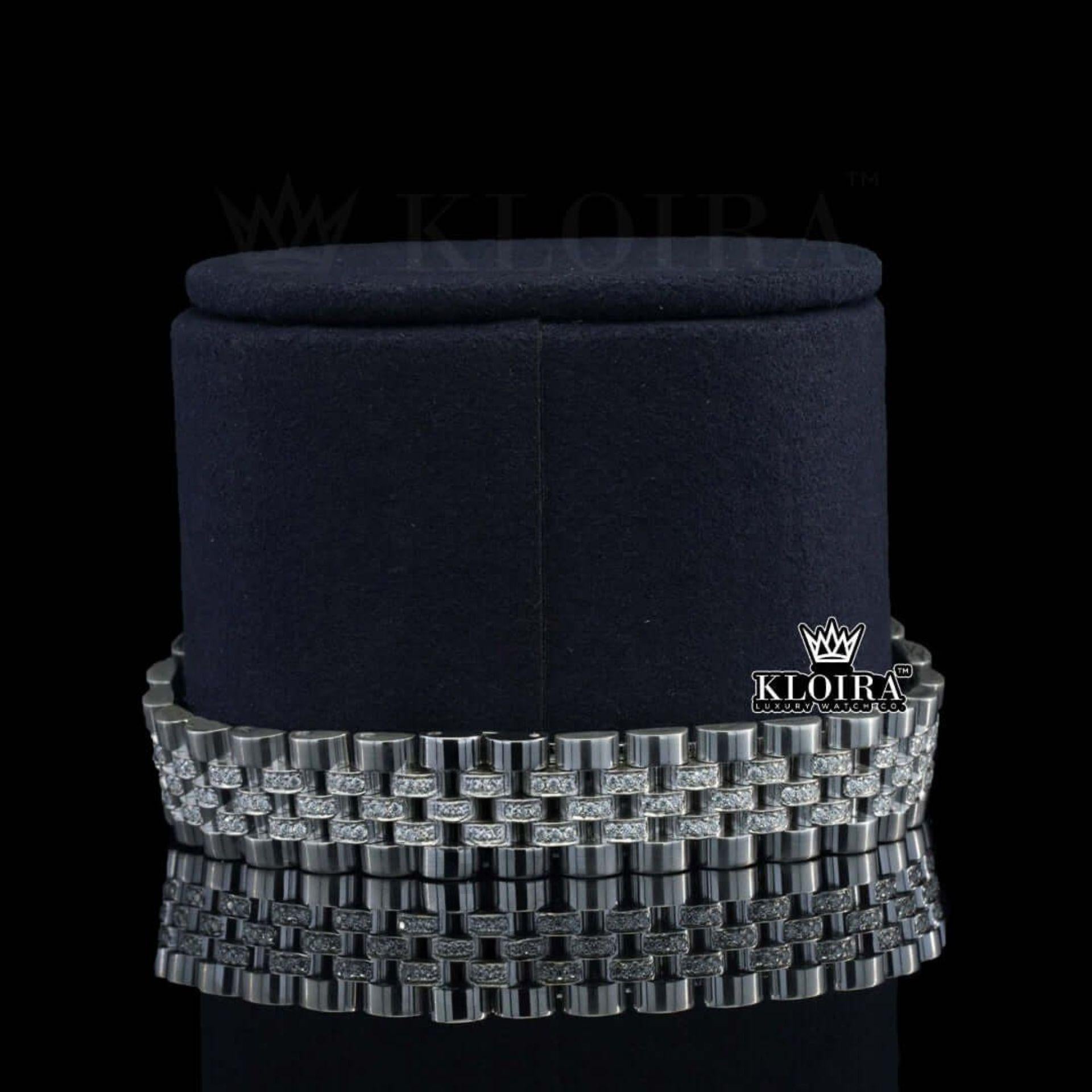 Diamond Markers Black Dial Full Iced Out Moissanite Watch Bracelet View