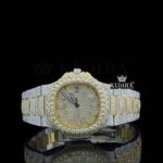 Diamond Markers Two Tone Yellow Gold Moissanite Diamond Watch