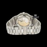 Diamond Markers White Dial Bust Down Moissanite Diamond Watch Caseback View