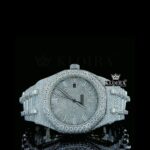 Diamond Markers White Dial Fully Iced Out AP Moissanite Watch