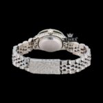 Diamond Markers White Dial Fully Iced Out Moissanite Diamond Watch Caseback View
