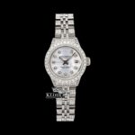 Diamond Markers White Dial Fully Iced Out Moissanite Diamond Watch