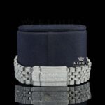 Diamond Markers White Dial Fully Iced Out Moissanite Watch Bracelet View
