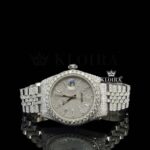 Diamond Markers White Dial Fully Iced Out Moissanite Watch