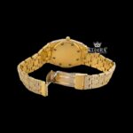 Diamond Markers White Dial Yellow Gold Moissanite Diamond Watch Caseback View
