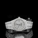 Diamond Stick Markers White Dial Fully Iced Out Moissanite Watch