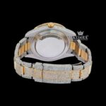 Dual-Tone Standard Numerals Black Dial Moissanite Diamond Watch Caseback View