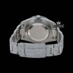 Full Bust Down Red Roman Numerals Moissanite Diamond Watch Caseback View