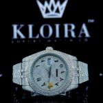 Full Iced Out White Dial Arabic Numerals Moissanite Watch