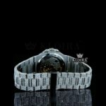 Full Iced Out White Dial Diamond Markers Moissanite Diamond Watch Caseback View
