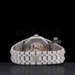 Fully Bust Down Black Stick Markers Moissanite Diamond Watch Caseback View
