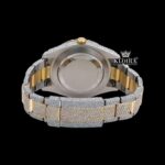 Fully Bust Down Yellow Dial Roman Numeral Moissanite Watch Caseback View