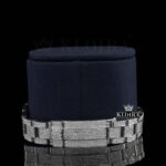 Fully Iced Out Black Dial Roman Numerals Moissanite Watch Bracelet View