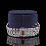 Fully Iced Out Moissanite Diamond Watch Two Tone Rose Gold Bracelet View