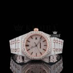 Fully Iced Out Two Tone Rose Gold Moissanite Diamond Watch