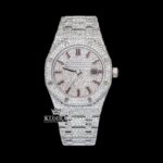 Fully Iced Out Red Stick Date Display Dial Moissanite Diamond Watch