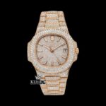 Fully Iced Out Stick Markers Rose Gold Moissanite Diamond Watch