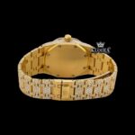 Fully Iced Out Yellow Gold Stick Markers Moissanite Diamond Watch Caseback View