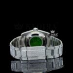 Fully Iced Red Arabic Numerals White Dial Lab-Grown Diamond Watch Caseback View