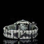 Fully Iced Skeleton Dial Two Tone Moissanite Diamond Watch Caseback View