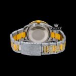 Green Arabic Dial Presidential Watch Moissanite Diamond 14K Gold 42mm Caseback View