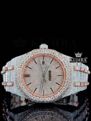 Iced Out AP Two Tone Rose Gold Moissanite Diamond Watch