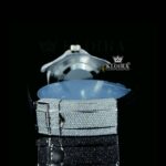 Iced Out Black Dial Rubber Strap Moissanite Diamond Watch​ Caseback View
