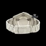 Iced Out Blue Roman Numerals White Gold Dial Moissanite Diamond Watch Caseback View