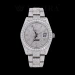 Iced Out Date Display Stick Dial Moissanite Diamond Watch