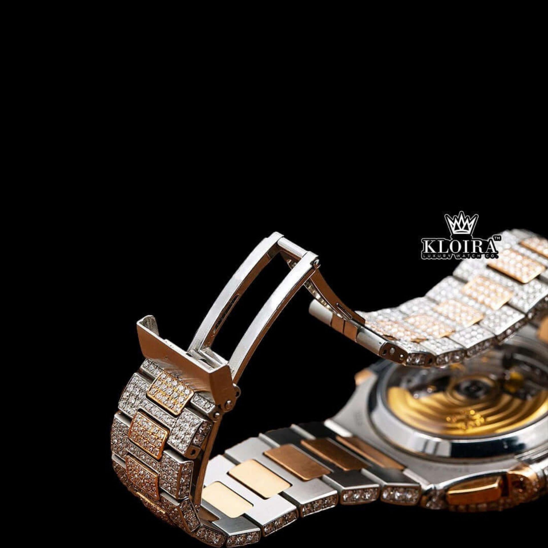 Iced Out Patek Philippe Moissanite Watch Backlock View