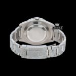 Iced Out Roman Numeral Red Dial Moissanite Diamond Watch Caseback View