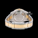 Iced Out Yellow Dial Rainbow Roman Numerals Two Tone Moissanite Watch Caseback View