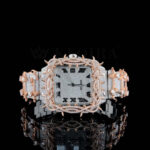 Jesus Thorn Two Tone Rose Gold Roman Numerals Moissanite Diamond Watch