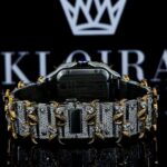 Jesus Thorn Yellow Gold Arabic Numerals Fully Iced Moissanite Diamond Watch Caseback View