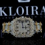 Jesus Thorn Yellow Gold Arabic Numerals Fully Iced Moissanite Diamond Watch