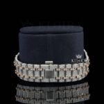 Men's Two Tone Rose Gold Iced Out Moissanite Diamond Watch Bracelet View