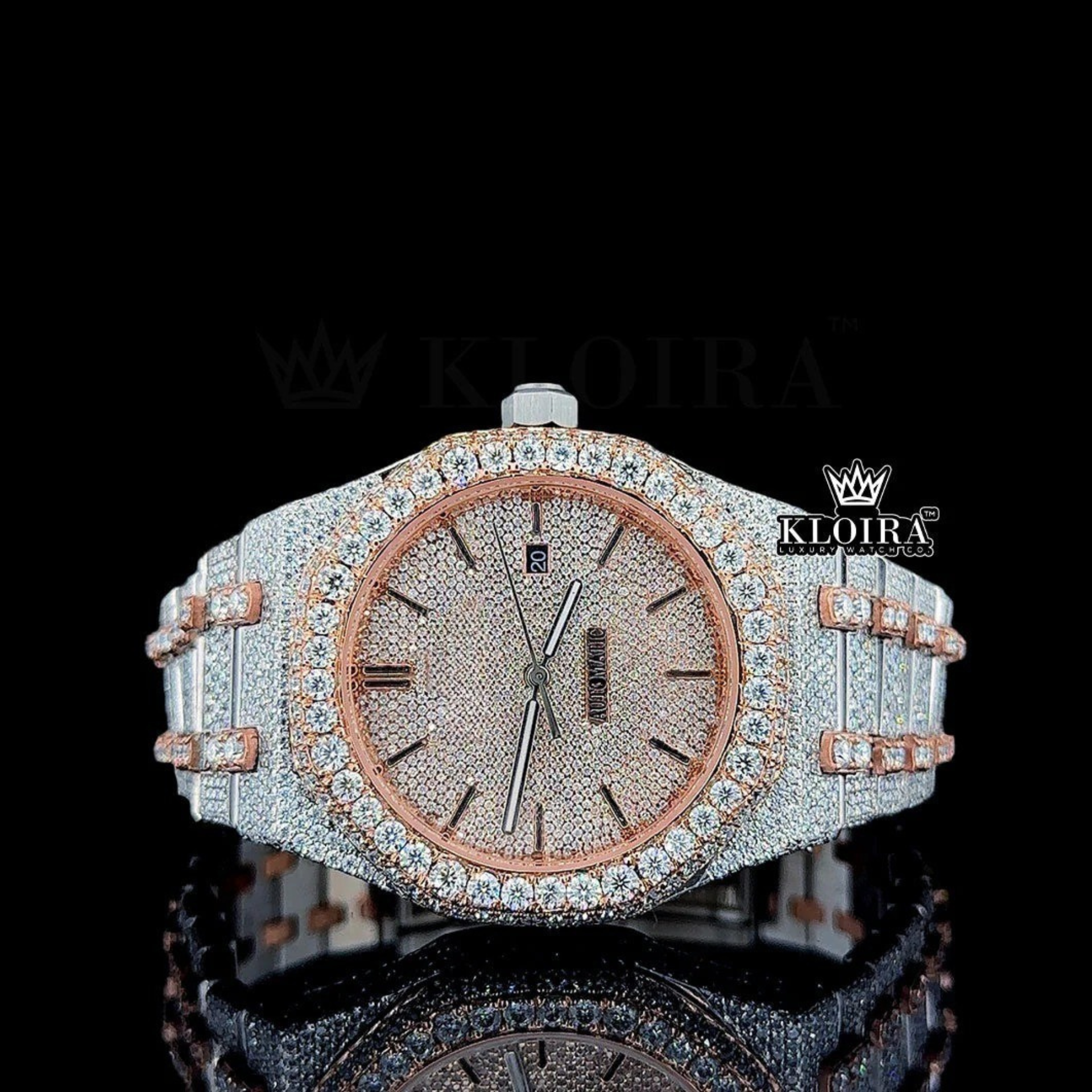 Mens AP Moissanite Watch Front View