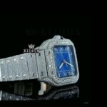 Mens Cartier Moissanite Watch Left Profile View