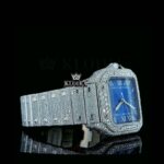 Mens Cartier Moissanite Watch Left Strap View