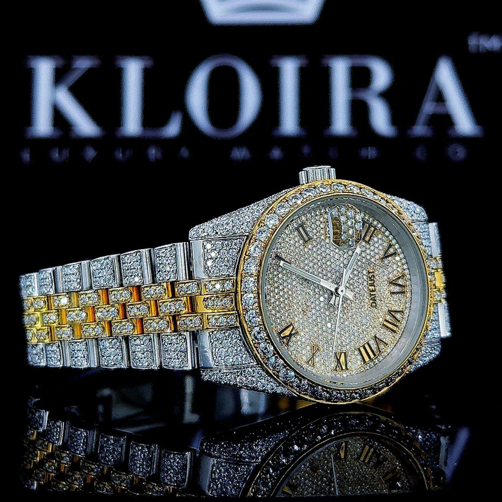 Mens Rolex Moissanite Watch Right Profile View