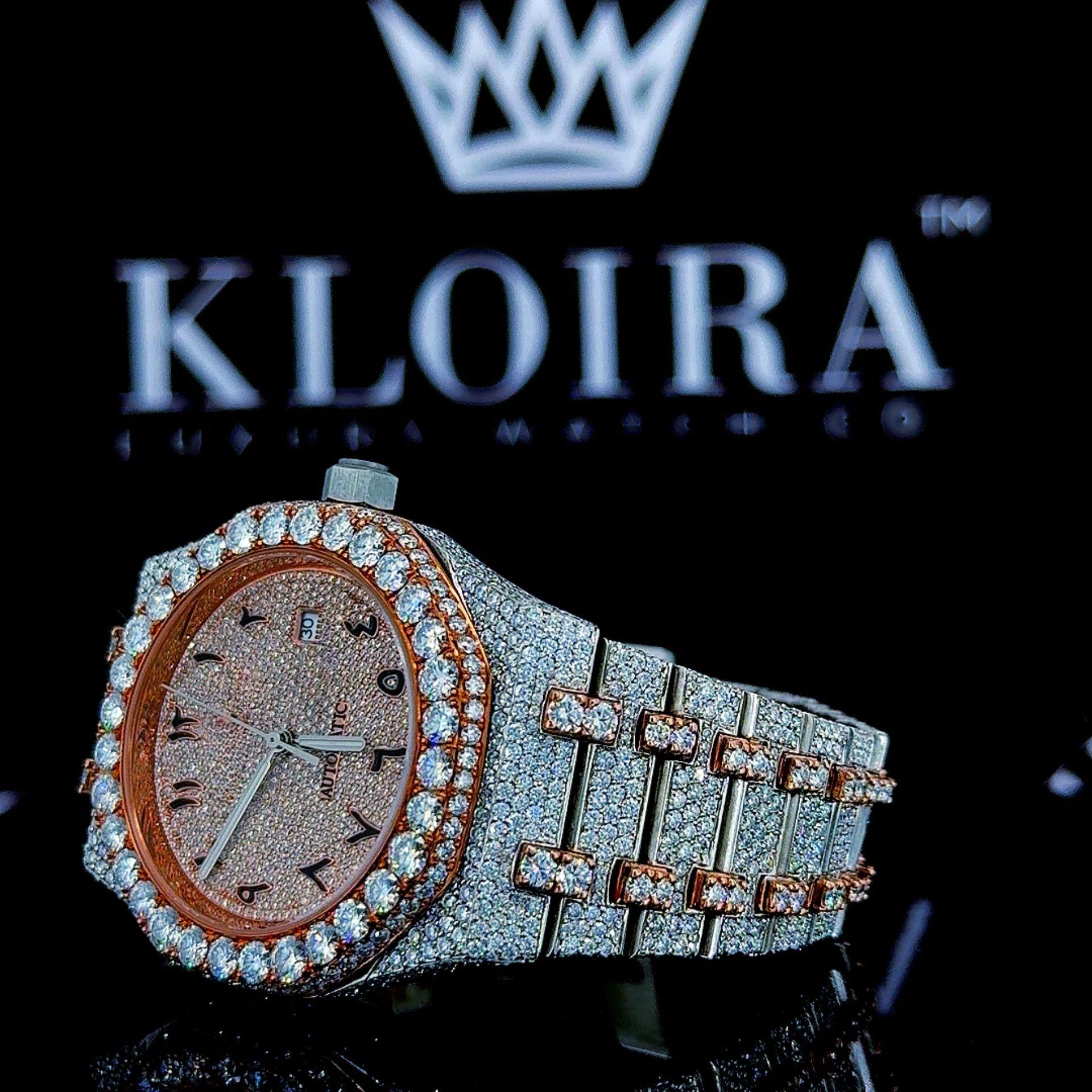 Moissanite AP Watch Arabic Left Profile View