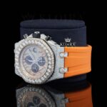 Moissanite Audemars Piguet Watch Arabic Left Profile View