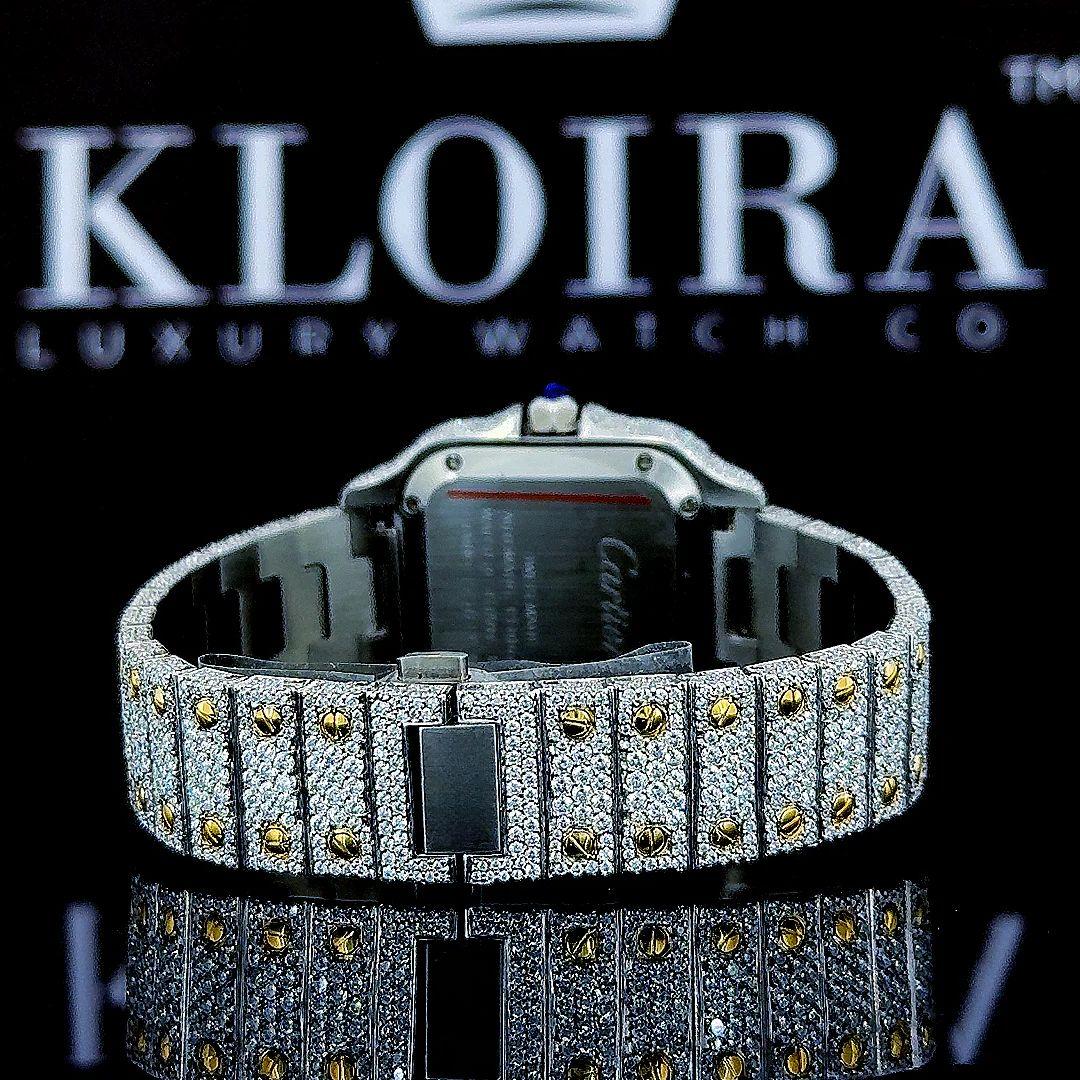 Moissanite Cartier Watch Arabic Back Strap View