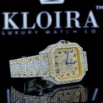 Moissanite Cartier Watch Arabic Right Side View