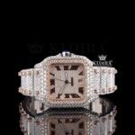 Roman Numeral Two Tone Rose Gold Moissanite Diamond Watch
