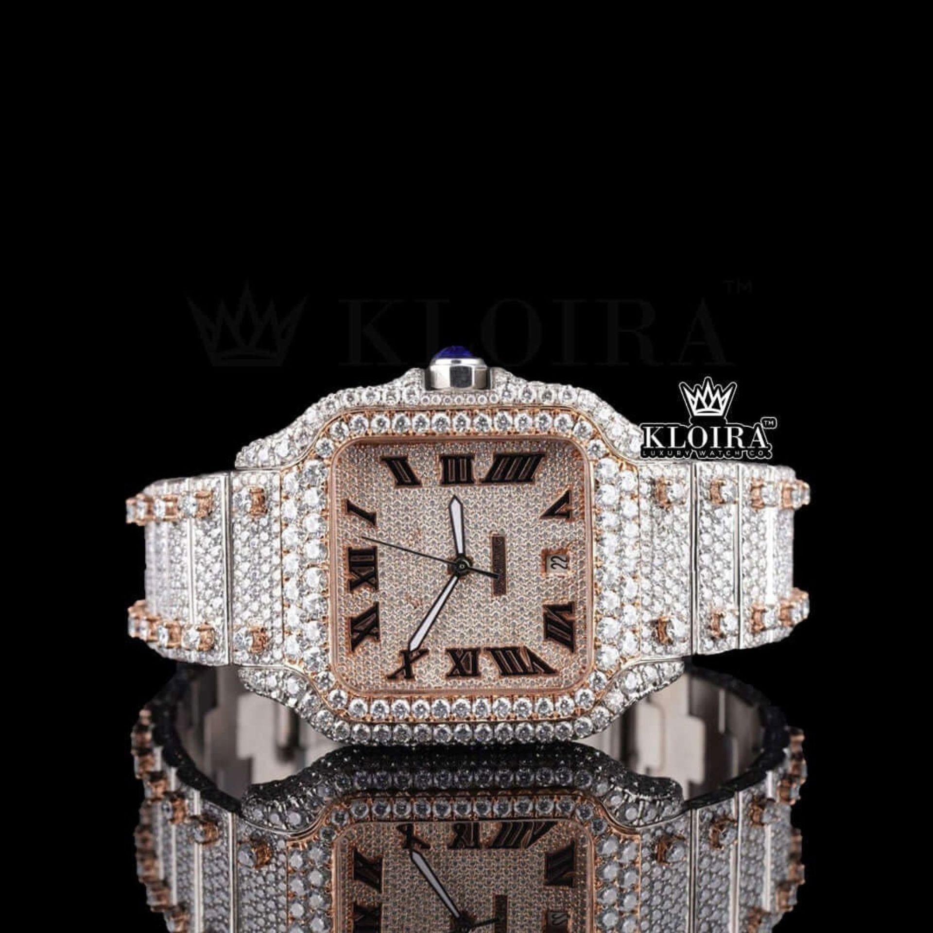 Moissanite Cartier Watch Front View