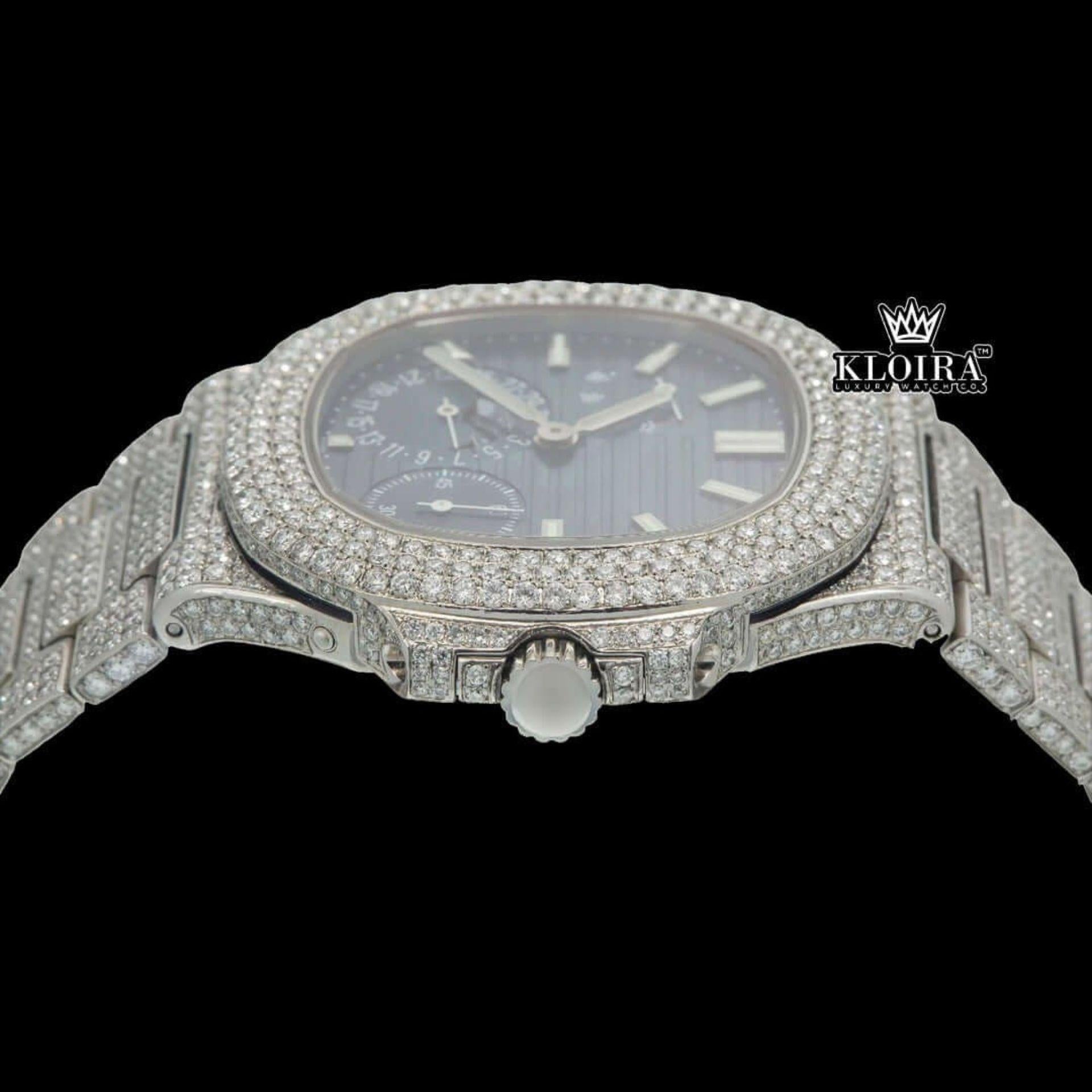 Moissanite Patek Philippe Style Watch Crown View