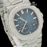 Moissanite Patek Philippe Style Watch Front Face Close Up View